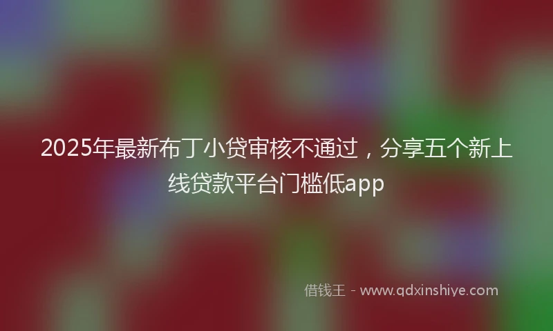 2025年最新布丁小贷审核不通过，分享五个新上线贷款平台门槛低app