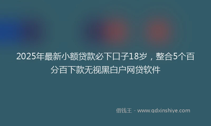 2025年最新小额贷款必下口子18岁，整合5个百分百下款无视黑白户网贷软件