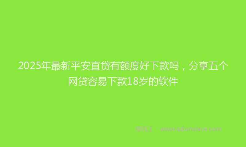2025年最新平安直贷有额度好下款吗，分享五个网贷容易下款18岁的软件