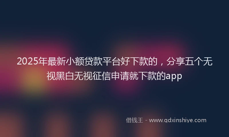 2025年最新小额贷款平台好下款的，分享五个无视黑白无视征信申请就下款的app