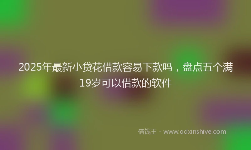 2025年最新小贷花借款容易下款吗，盘点五个满19岁可以借款的软件