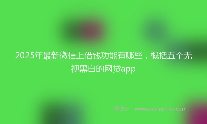 2025年最新微信上借钱功能有哪些，概括五个无视黑白的网贷app