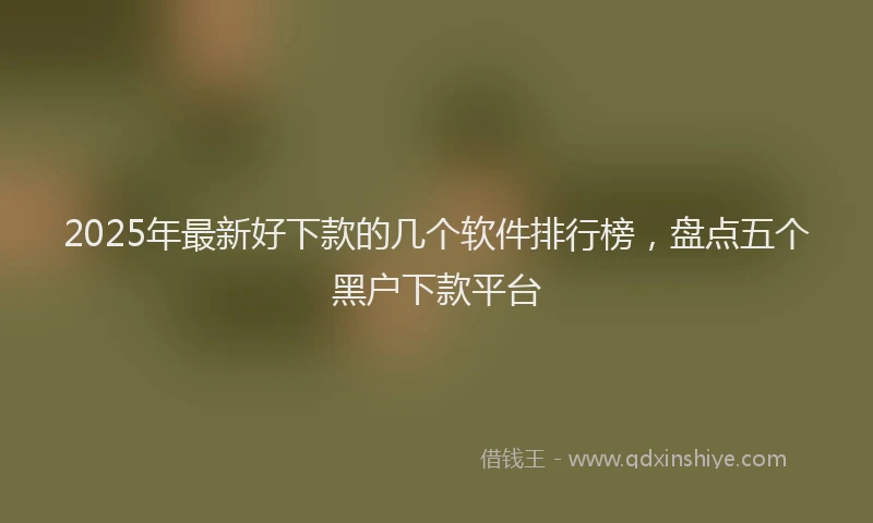 2025年最新好下款的几个软件排行榜，盘点五个黑户下款平台