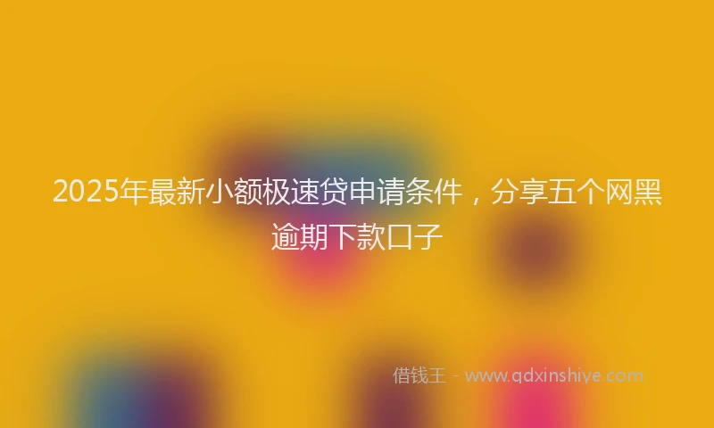 2025年最新小额极速贷申请条件，分享五个网黑逾期下款口子