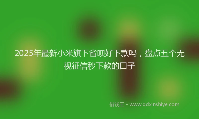 2025年最新小米旗下省呗好下款吗，盘点五个无视征信秒下款的口子
