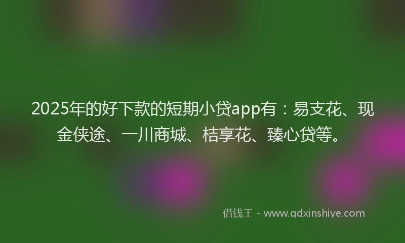 2025年的好下款的短期小贷app有：易支花、现金侠途、一川商城、桔享花、臻心贷等。