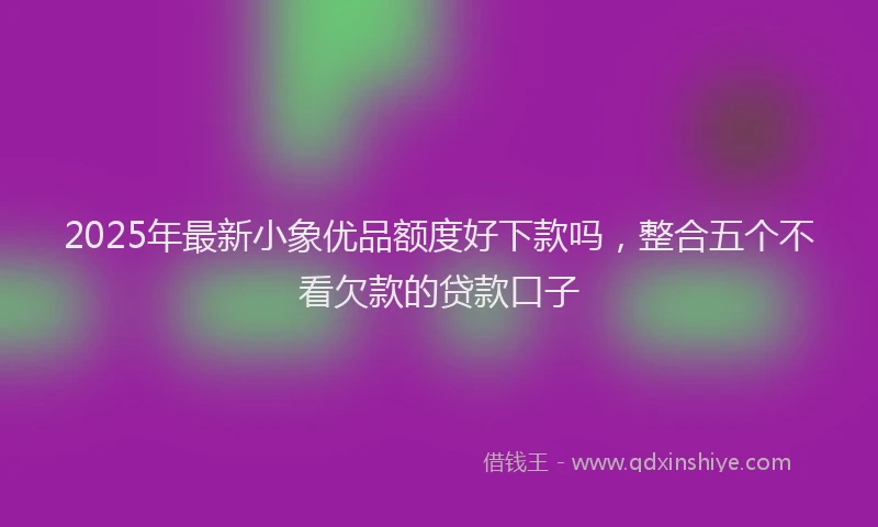 2025年最新小象优品额度好下款吗，整合五个不看欠款的贷款口子