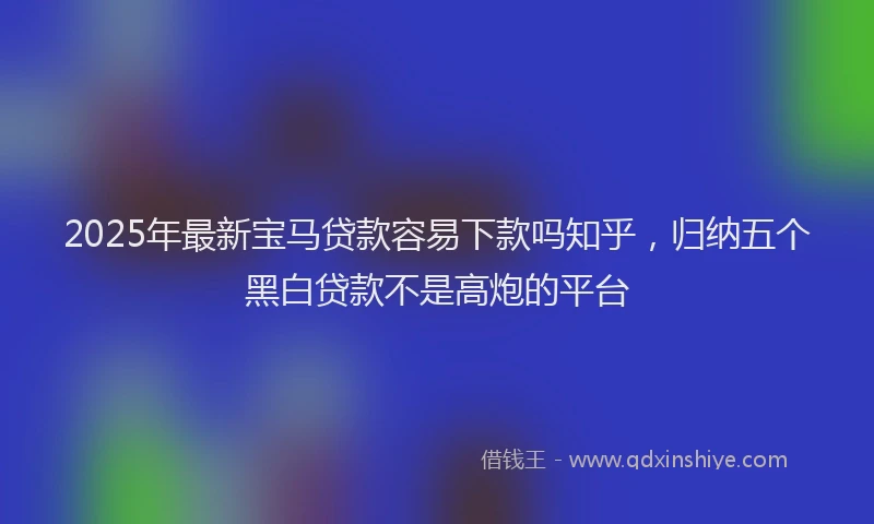 2025年最新宝马贷款容易下款吗知乎，归纳五个黑白贷款不是高炮的平台