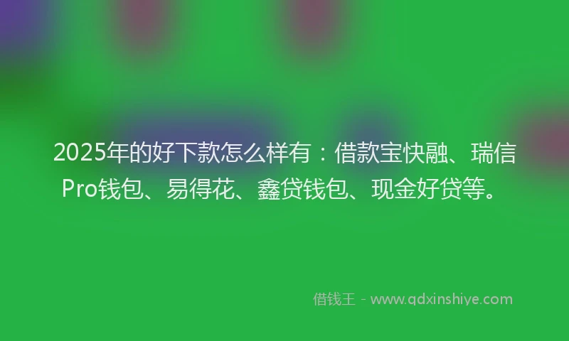 2025年的好下款怎么样有：借款宝快融、瑞信Pro钱包、易得花、鑫贷钱包、现金好贷等。