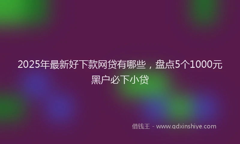 2025年最新好下款网贷有哪些，盘点5个1000元黑户必下小贷