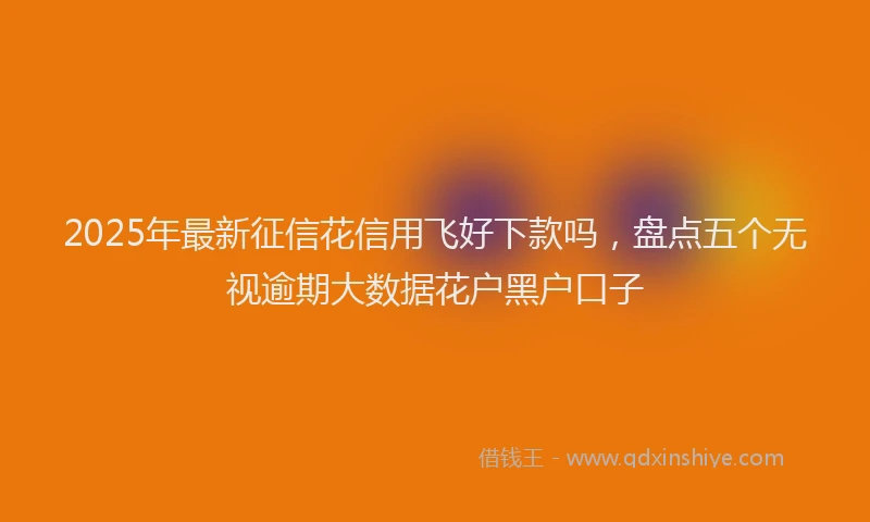 2025年最新征信花信用飞好下款吗，盘点五个无视逾期大数据花户黑户口子