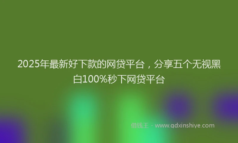 2025年最新好下款的网贷平台，分享五个无视黑白100%秒下网贷平台