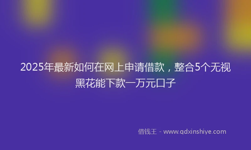 2025年最新如何在网上申请借款，整合5个无视黑花能下款一万元口子