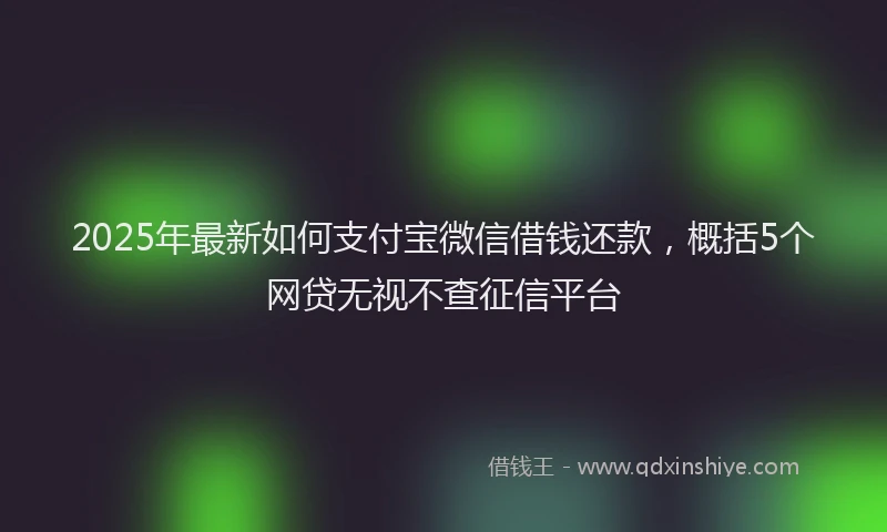 2025年最新如何支付宝微信借钱还款，概括5个网贷无视不查征信平台