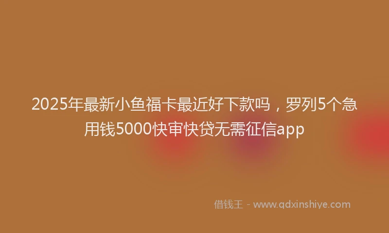 2025年最新小鱼福卡最近好下款吗，罗列5个急用钱5000快审快贷无需征信app