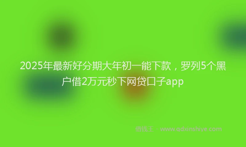 2025年最新好分期大年初一能下款，罗列5个黑户借2万元秒下网贷口子app