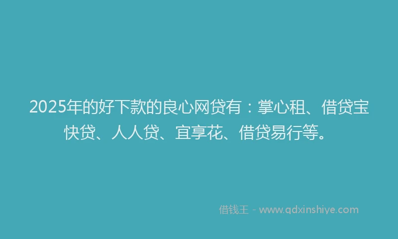 2025年的好下款的良心网贷有：掌心租、借贷宝快贷、人人贷、宜享花、借贷易行等。