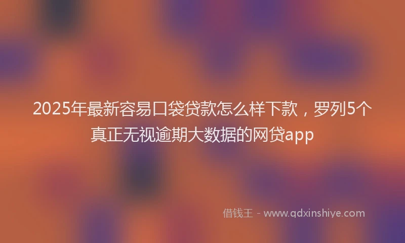 2025年最新容易口袋贷款怎么样下款，罗列5个真正无视逾期大数据的网贷app