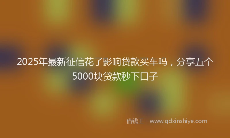 2025年最新征信花了影响贷款买车吗，分享五个5000块贷款秒下口子