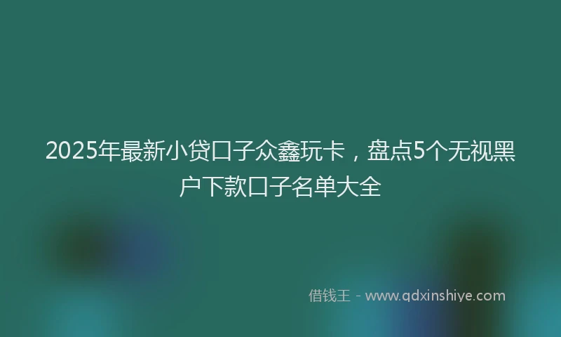 2025年最新小贷口子众鑫玩卡，盘点5个无视黑户下款口子名单大全