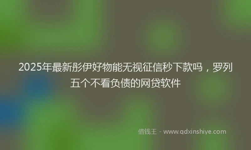 2025年最新彤伊好物能无视征信秒下款吗，罗列五个不看负债的网贷软件