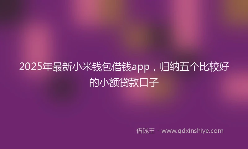 2025年最新小米钱包借钱app，归纳五个比较好的小额贷款口子