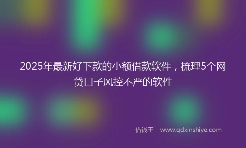 2025年最新好下款的小额借款软件，梳理5个网贷口子风控不严的软件