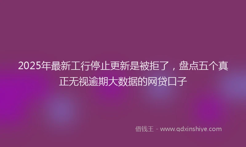 2025年最新工行停止更新是被拒了，盘点五个真正无视逾期大数据的网贷口子