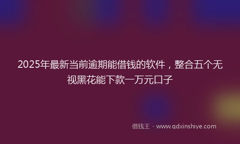 2025年最新当前逾期能借钱的软件，整合五个无视黑花能下款一万元口子
