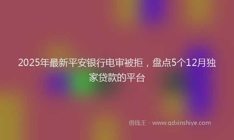 2025年最新平安银行电审被拒，盘点5个12月独家贷款的平台