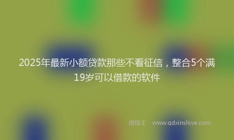2025年最新小额贷款那些不看征信，整合5个满19岁可以借款的软件