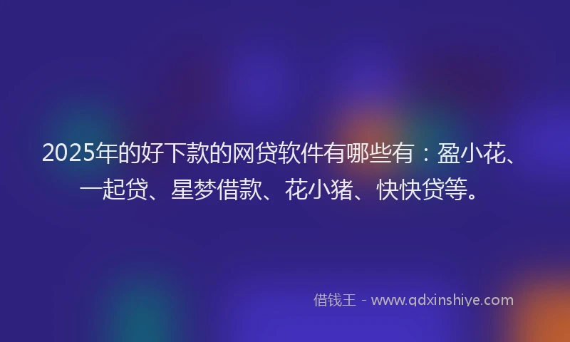 2025年的好下款的网贷软件有哪些有：盈小花、一起贷、星梦借款、花小猪、快快贷等。