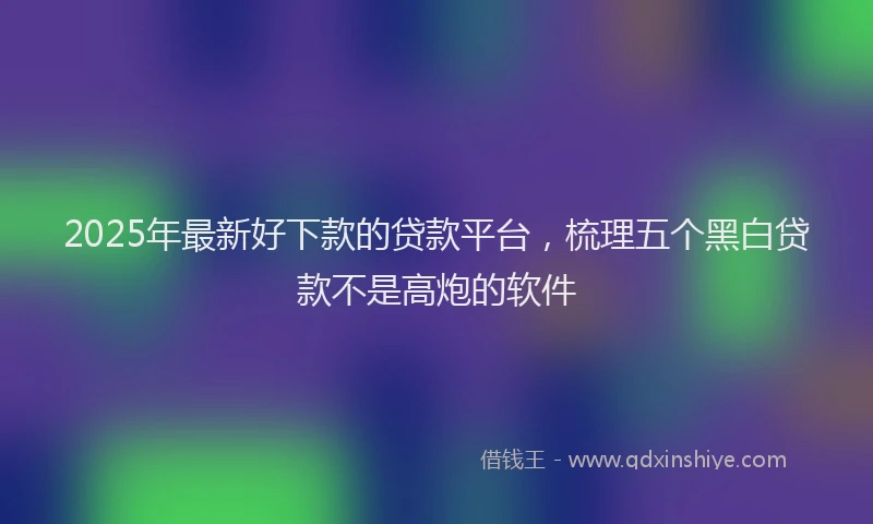 2025年最新好下款的贷款平台，梳理五个黑白贷款不是高炮的软件