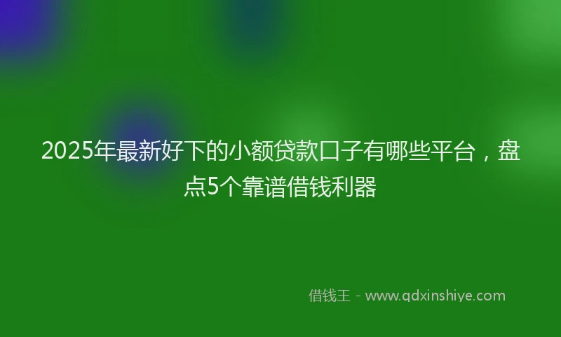 2025年最新好下的小额贷款口子有哪些平台，盘点5个靠谱借钱利器