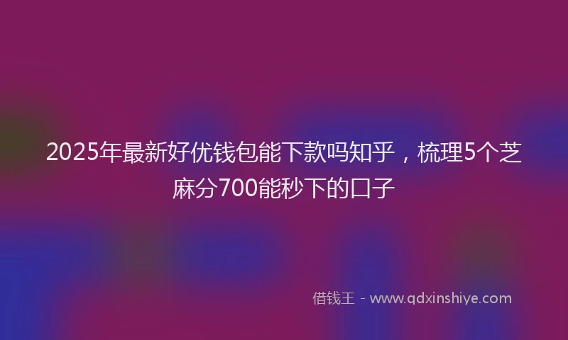 2025年最新好优钱包能下款吗知乎，梳理5个芝麻分700能秒下的口子