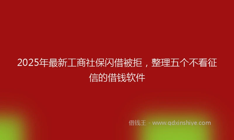 2025年最新工商社保闪借被拒，整理五个不看征信的借钱软件