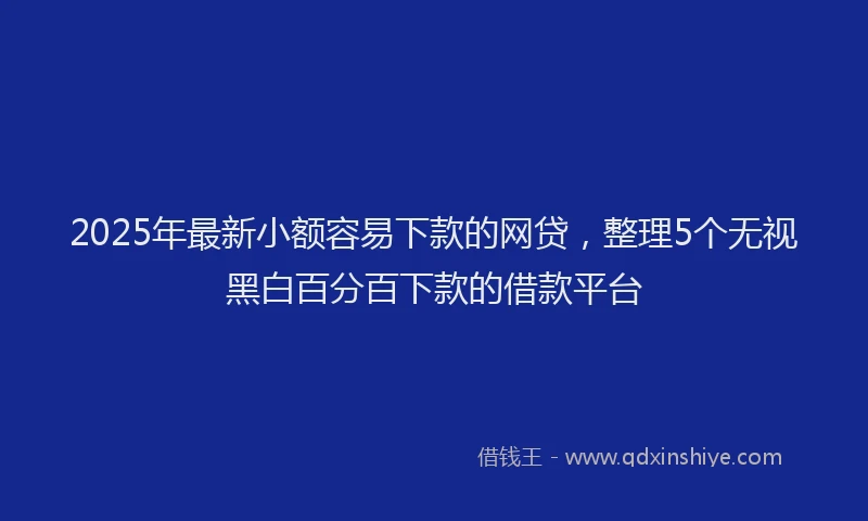 2025年最新小额容易下款的网贷，整理5个无视黑白百分百下款的借款平台