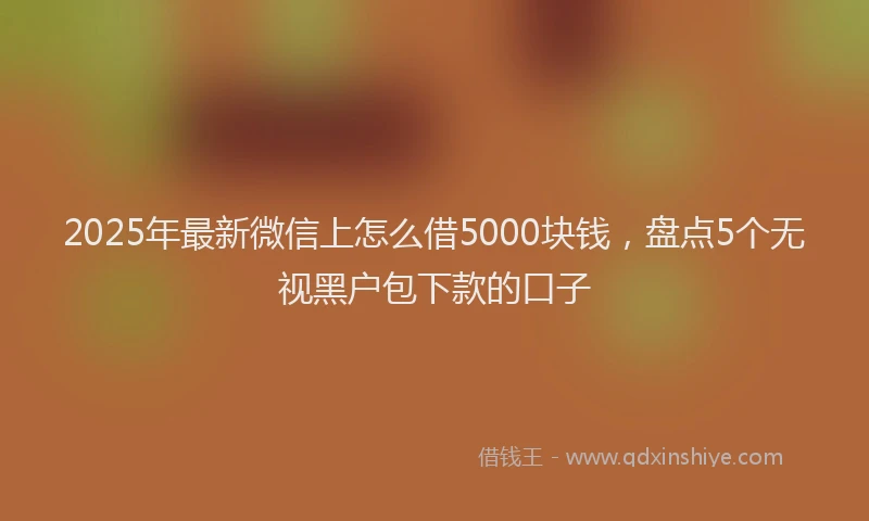 2025年最新微信上怎么借5000块钱，盘点5个无视黑户包下款的口子