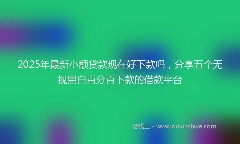 2025年最新小额贷款现在好下款吗，分享五个无视黑白百分百下款的借款平台