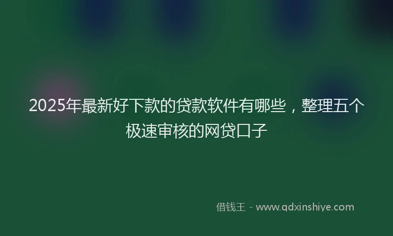 2025年最新好下款的贷款软件有哪些，整理五个极速审核的网贷口子