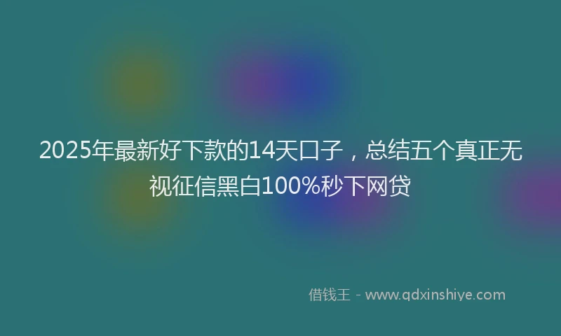 2025年最新好下款的14天口子，总结五个真正无视征信黑白100%秒下网贷