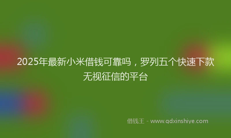 2025年最新小米借钱可靠吗，罗列五个快速下款无视征信的平台