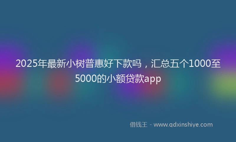2025年最新小树普惠好下款吗，汇总五个1000至5000的小额贷款app