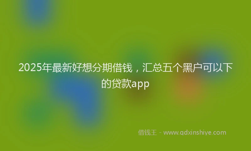 2025年最新好想分期借钱，汇总五个黑户可以下的贷款app
