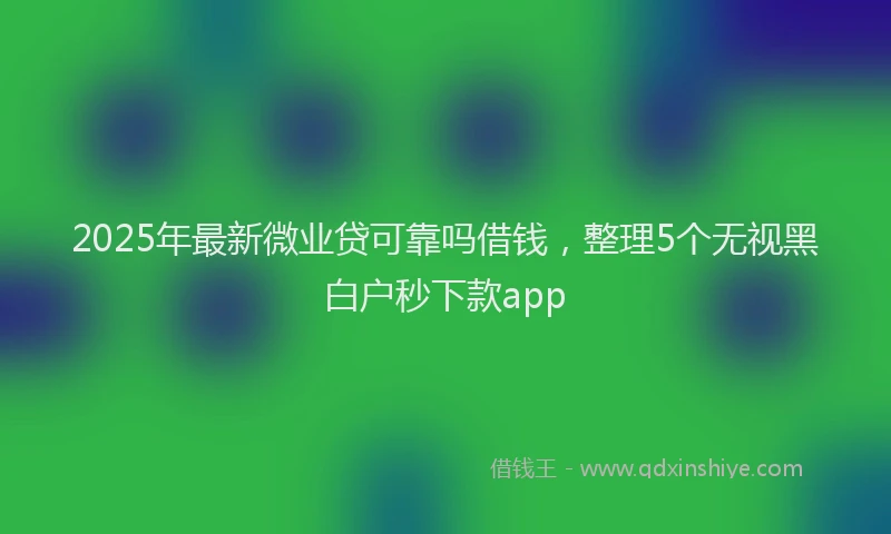 2025年最新微业贷可靠吗借钱，整理5个无视黑白户秒下款app