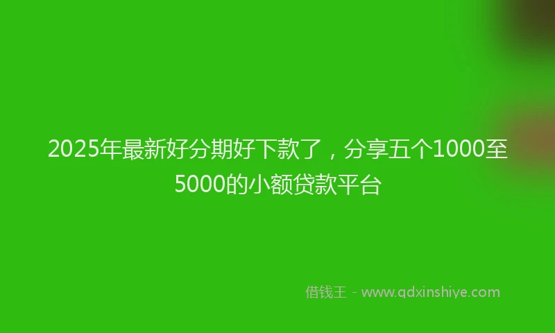 2025年最新好分期好下款了，分享五个1000至5000的小额贷款平台