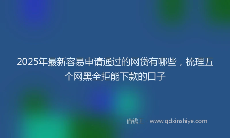 2025年最新容易申请通过的网贷有哪些，梳理五个网黑全拒能下款的口子