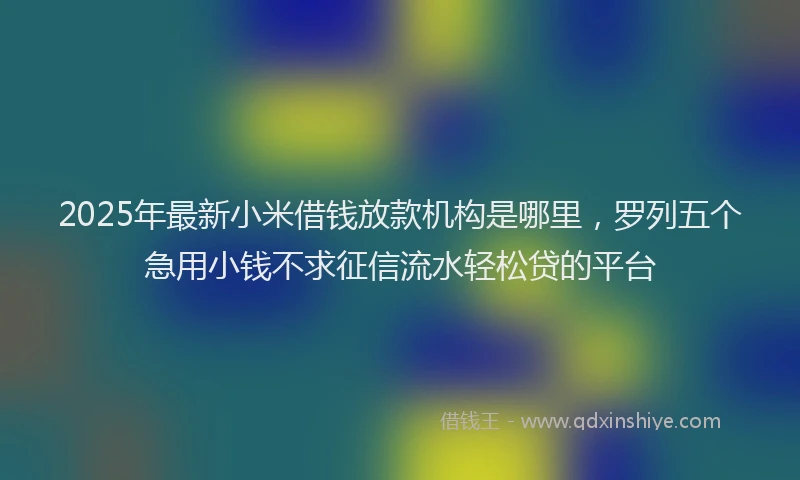 2025年最新小米借钱放款机构是哪里，罗列五个急用小钱不求征信流水轻松贷的平台