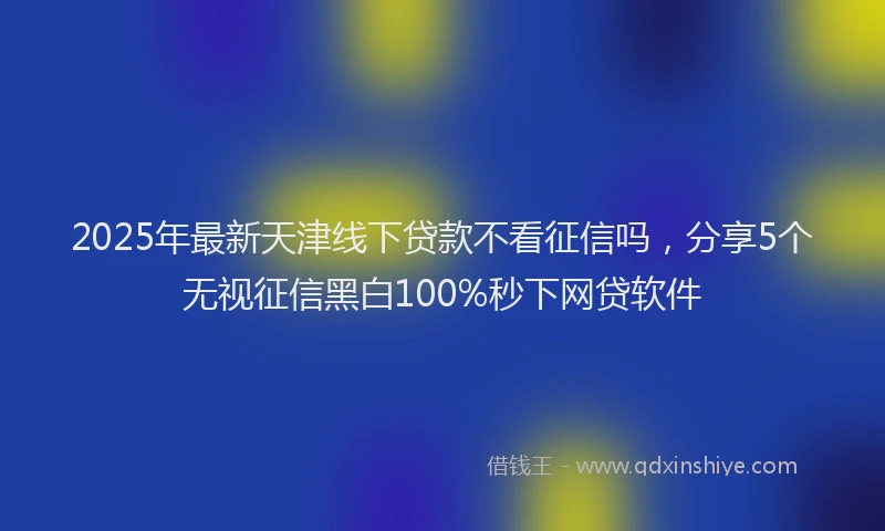 2025年最新天津线下贷款不看征信吗，分享5个无视征信黑白100%秒下网贷软件