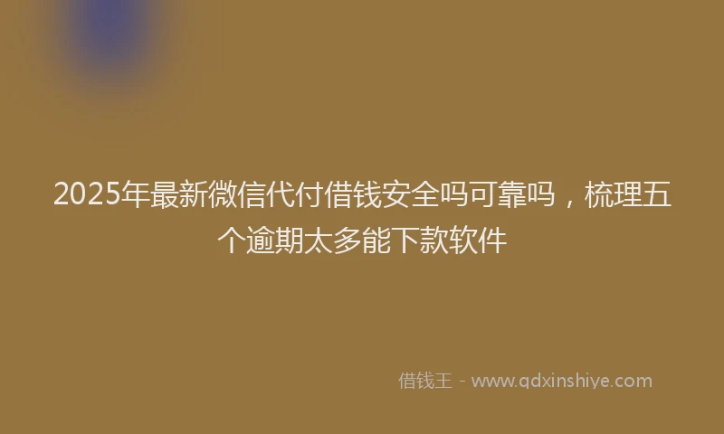 2025年最新微信代付借钱安全吗可靠吗，梳理五个逾期太多能下款软件